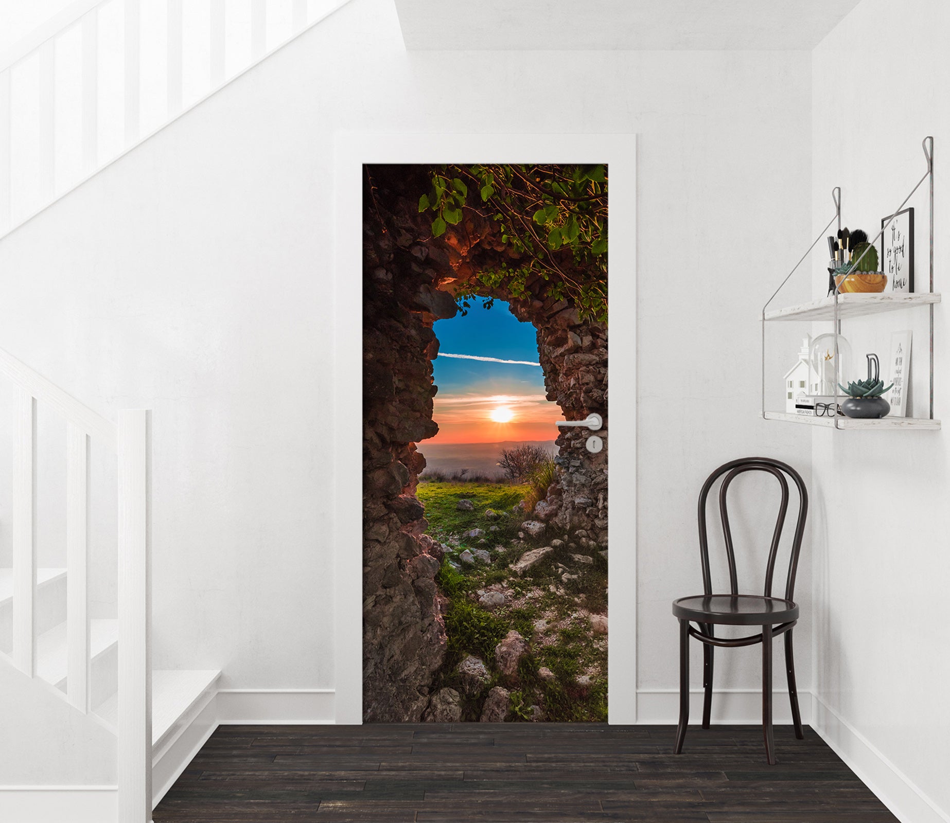 3D Stone Cave 22130 Door Mural