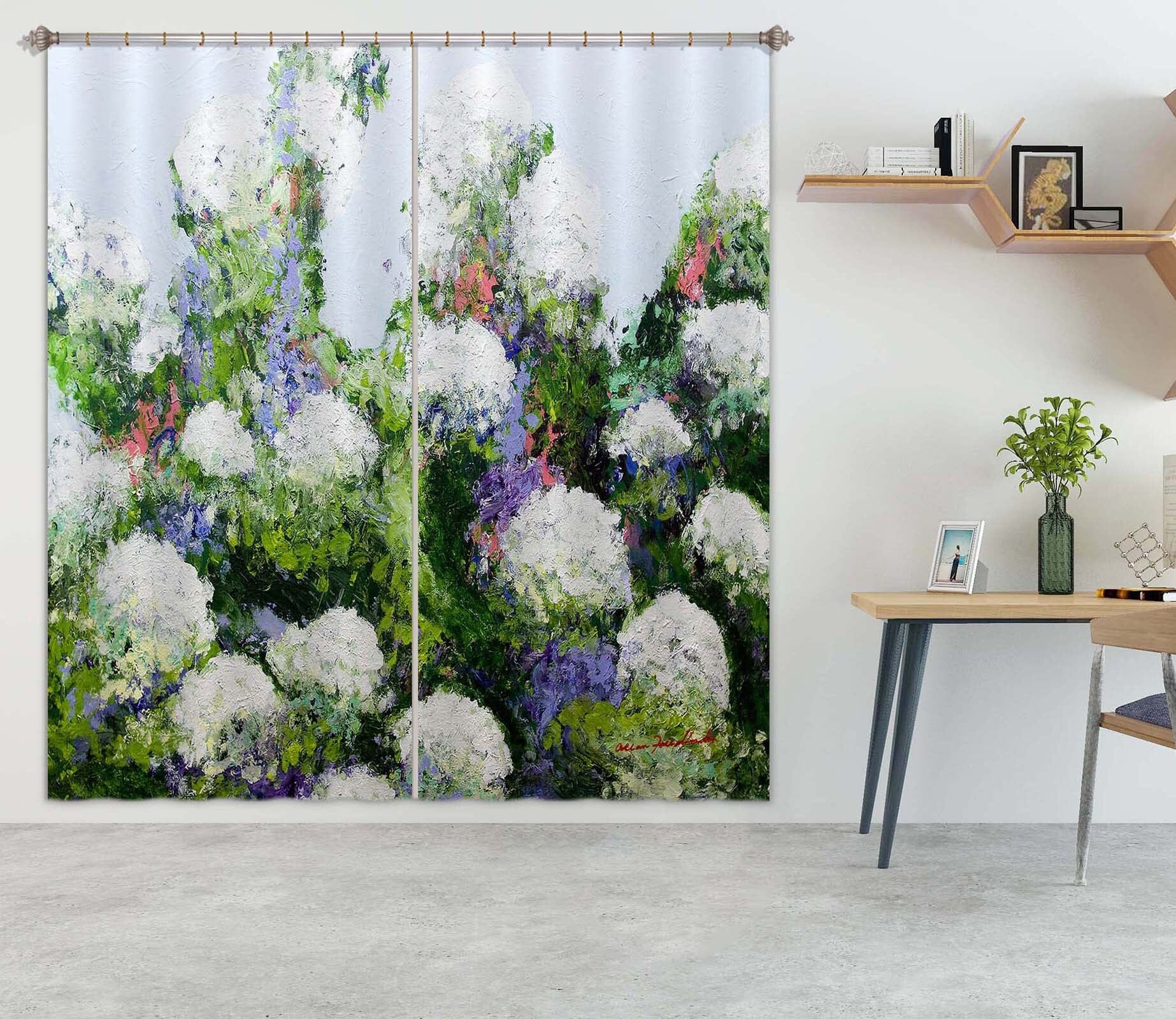 3D White Flowers 267 Allan P. Friedlander Curtain Curtains Drapes Curtains AJ Creativity Home 