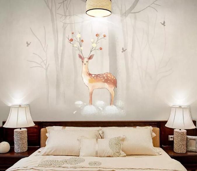 3D Deer Forest 233 Wall Murals Wallpaper AJ Wallpaper 2 