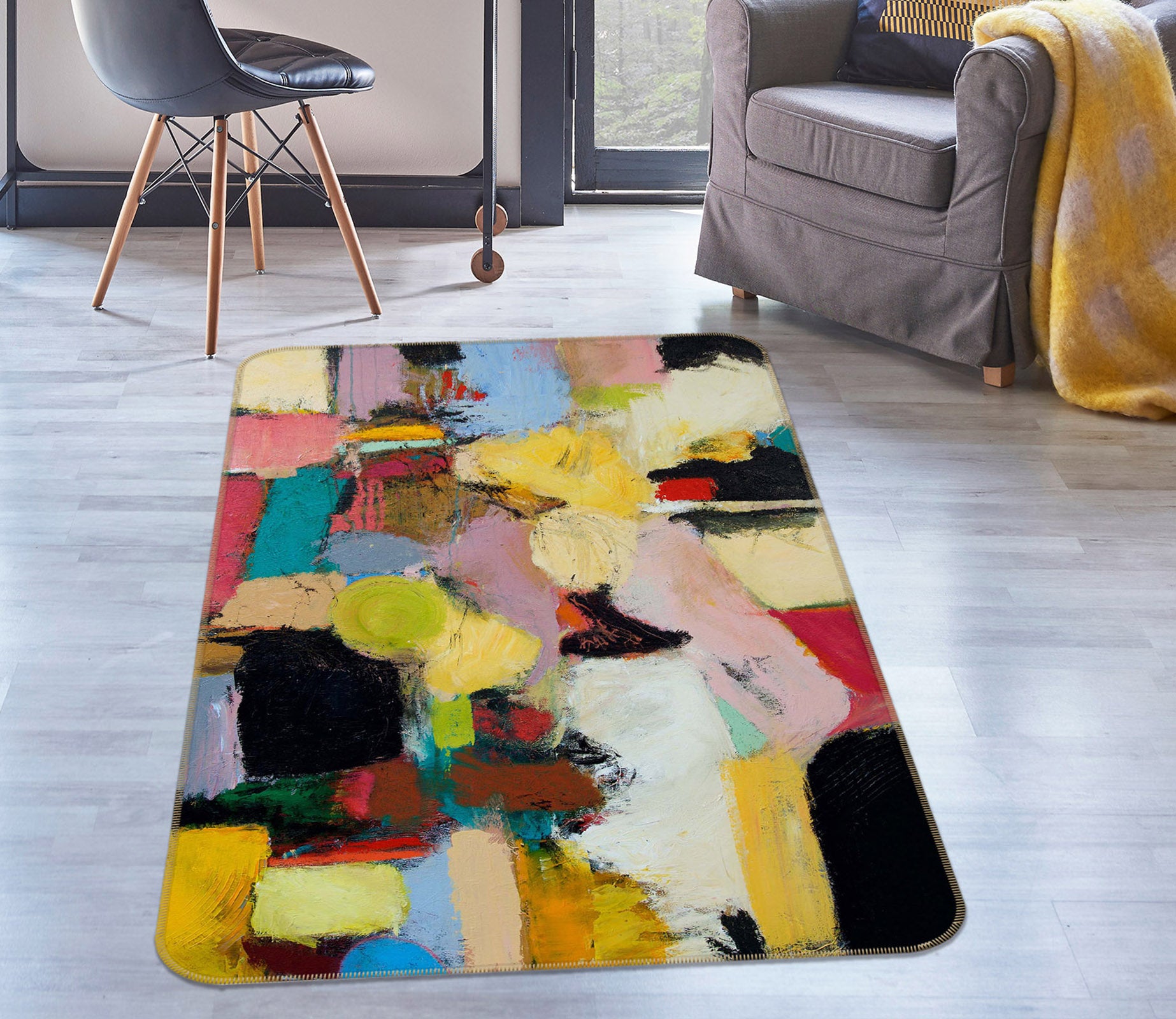 3D Beautiful Color 3002 Allan P. Friedlander Rug Non Slip Rug Mat