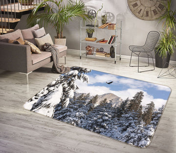 3D Heavy Snow Forest 1155 Marco Carmassi Rug Non Slip Rug Mat Mat AJ Creativity Home 