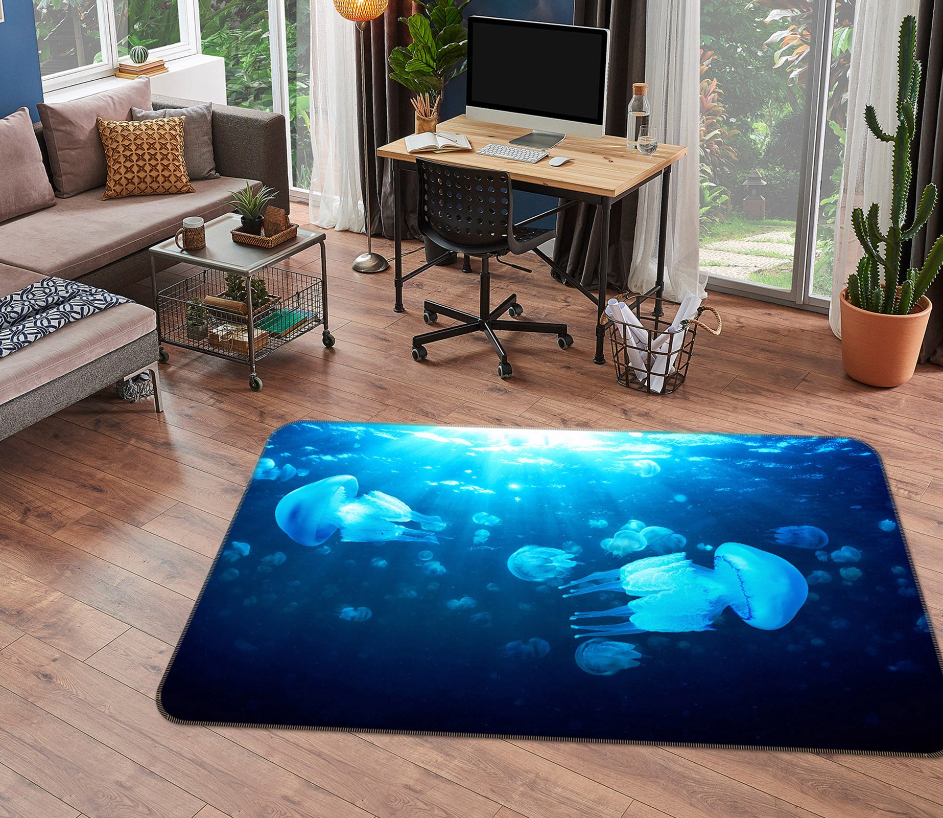 3D Jellyfish 38123 Animal Non Slip Rug Mat