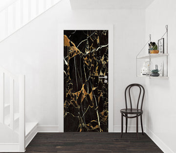 3D Black Marble Pattern 22013 Door Mural