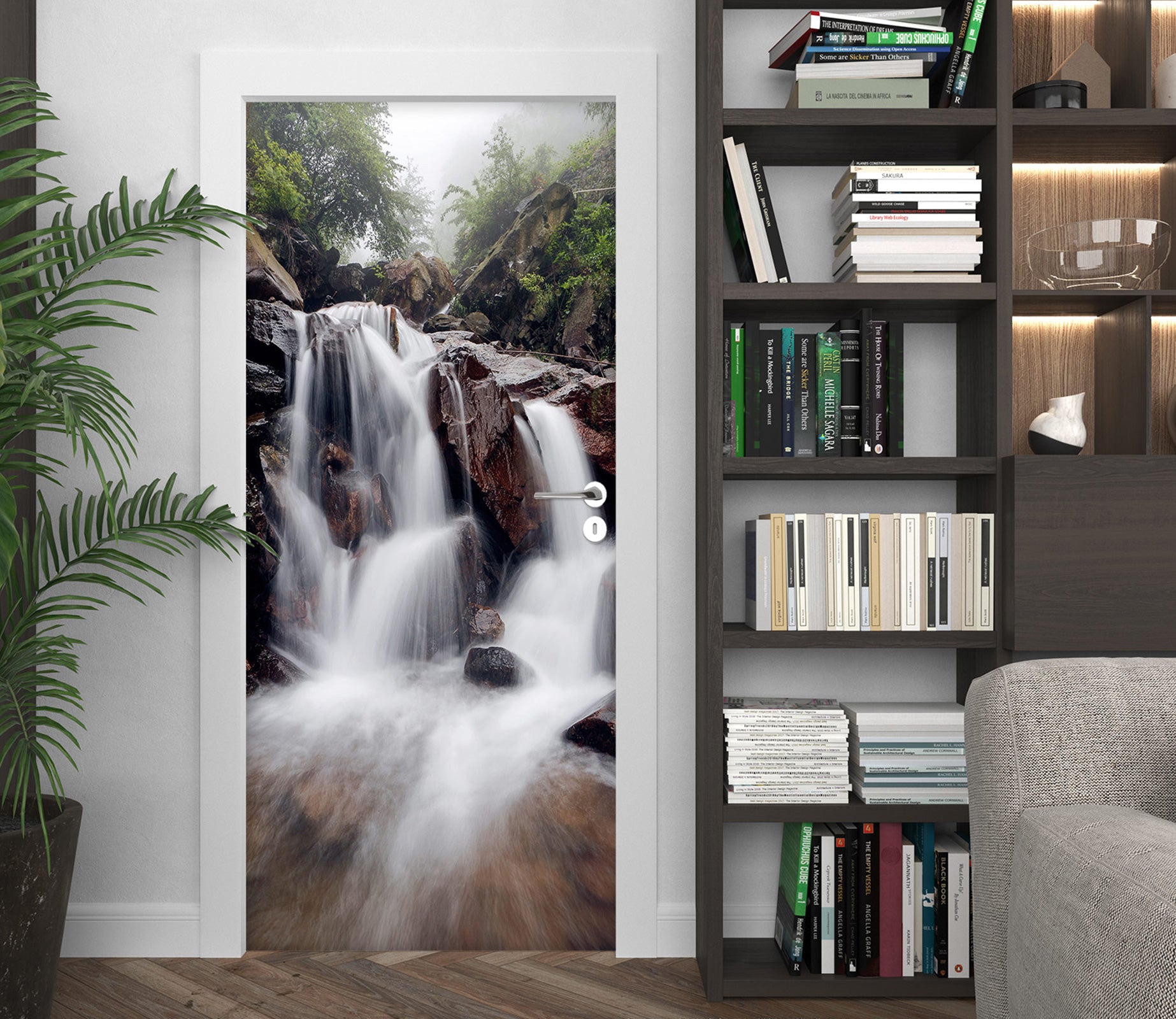 3D High Waterfall 236 Door Mural