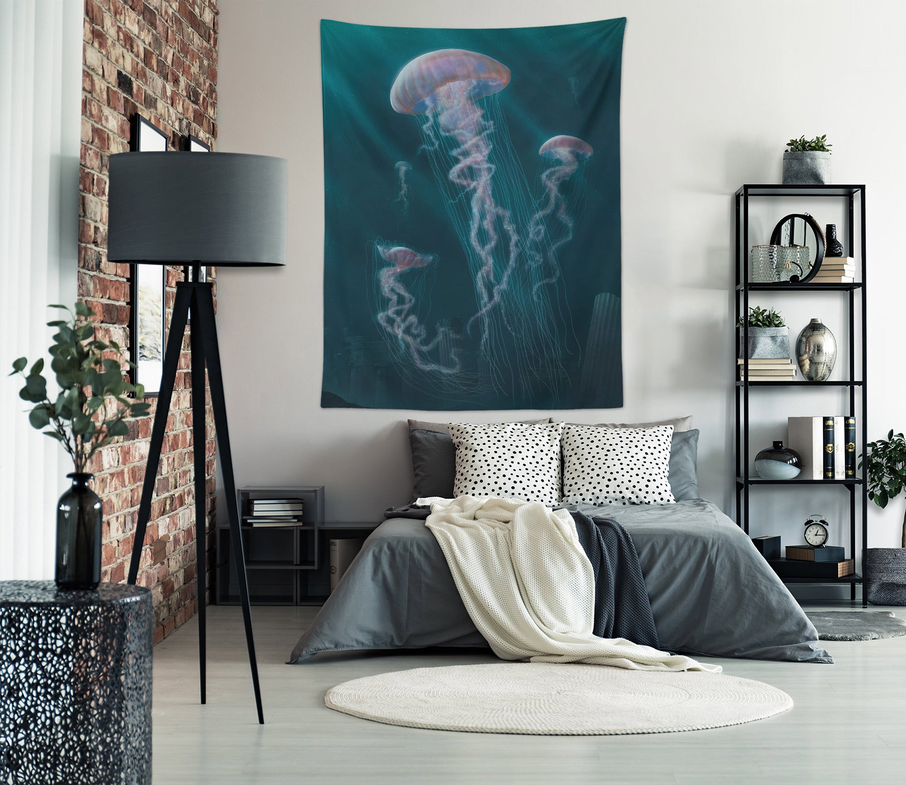 3D Jellyfish 11712 Vincent Tapestry Hanging Cloth Hang