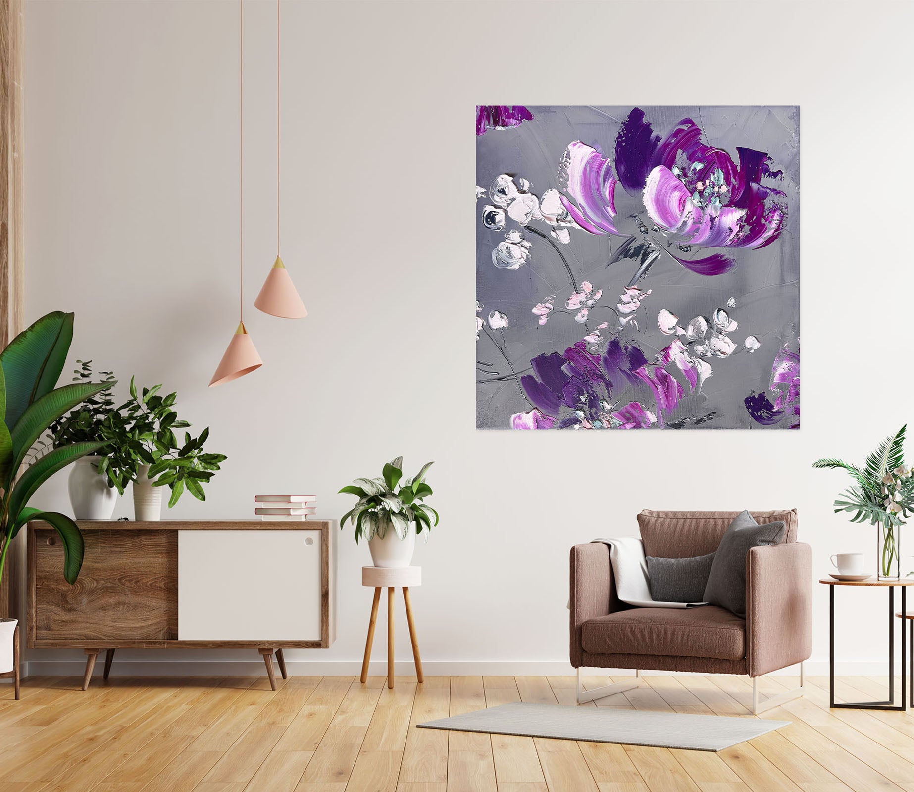 3D Purple Petals 805 Skromova Marina Wall Sticker