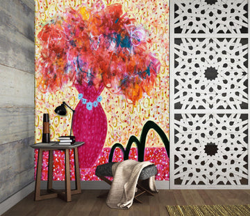 3D Red Vase Painting 12188 Misako Chida Wall Mural Wall Murals