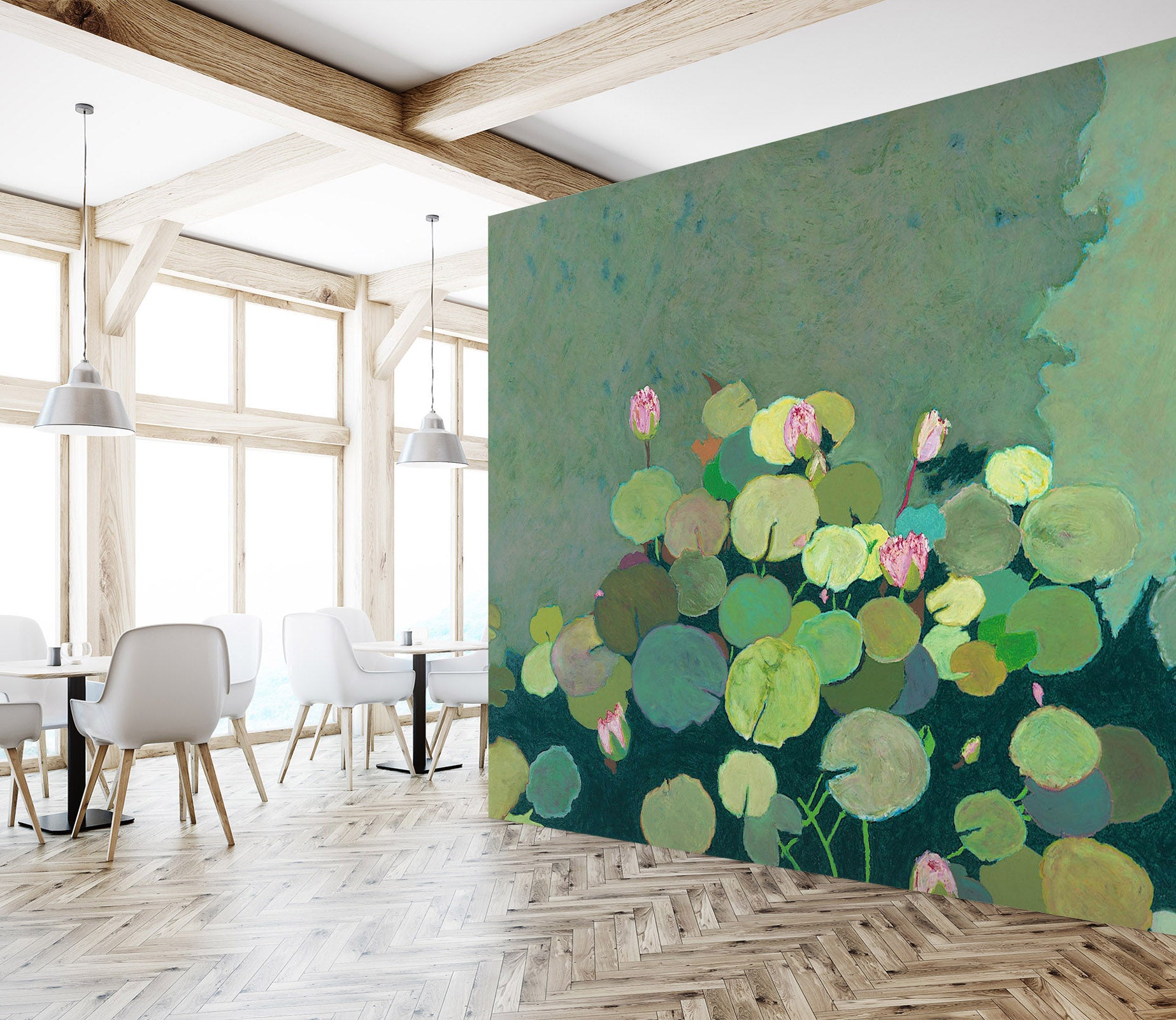 3D Lotus Pond 244 Allan P. Friedlander Wall Mural Wall Murals