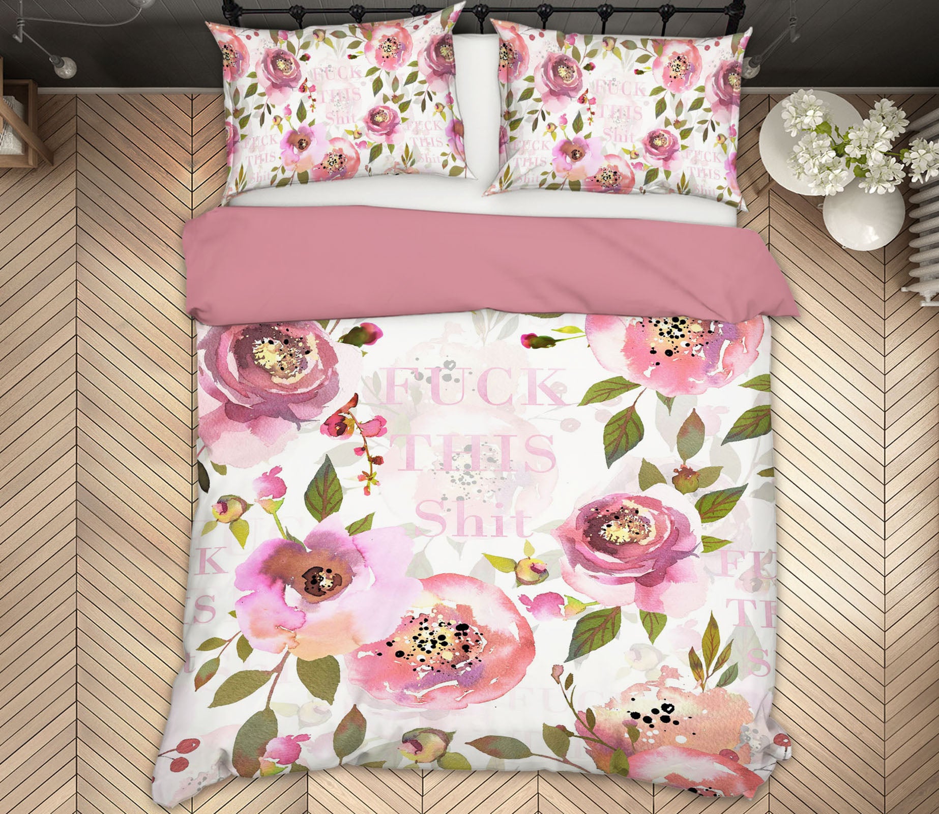 3D Pink Flowers Pattern 18171 Uta Naumann Bedding Bed Pillowcases Quilt