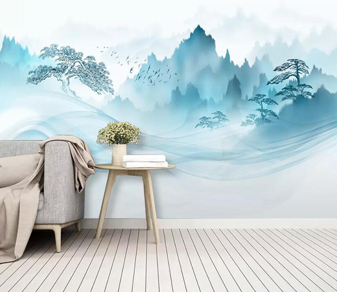 3D Misty Valley 913 Wall Murals Wallpaper AJ Wallpaper 2 