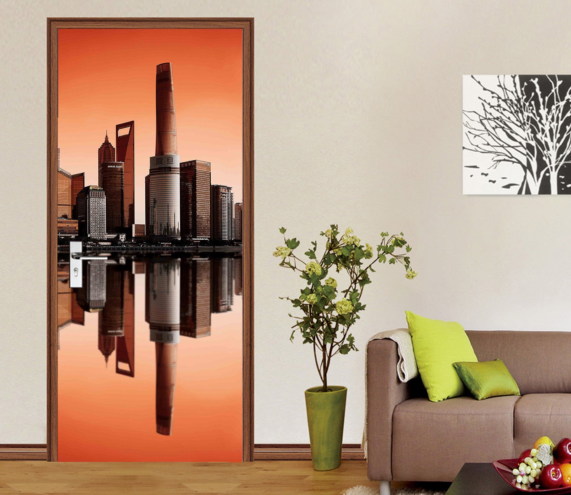 3D High-Rise Shadow 11477 Marco Carmassi Door Mural