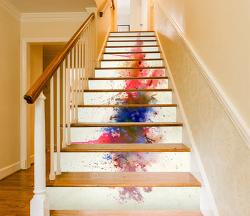 3D Blue Red Pigment 9810 Anne Farrall Doyle Stair Risers