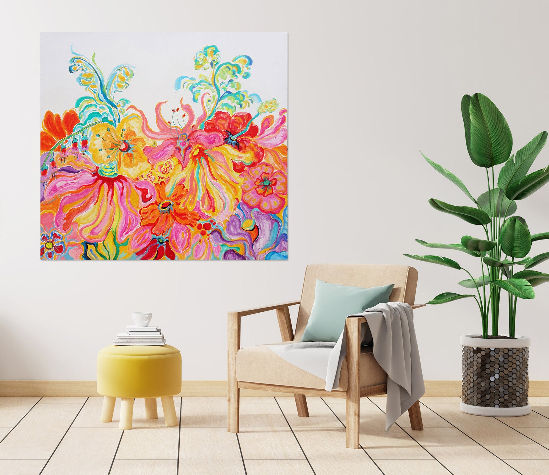 3D Colorful Flower 1752 Misako Chida Wall Sticker