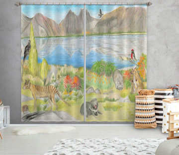 3D Valley Lake 046 Michael Sewell Curtain Curtains Drapes