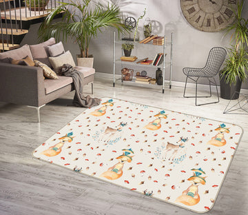 3D Sika Deer Fox 018 Uta Naumann Rug Non Slip Rug Mat