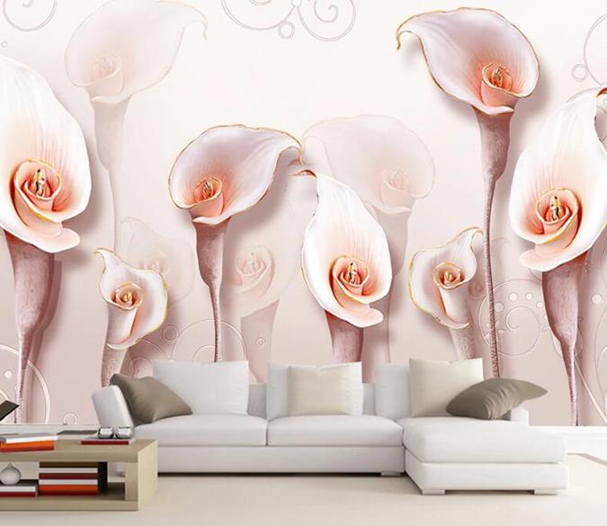 3D Pink Flowers 1204 Wall Murals Wallpaper AJ Wallpaper 2 