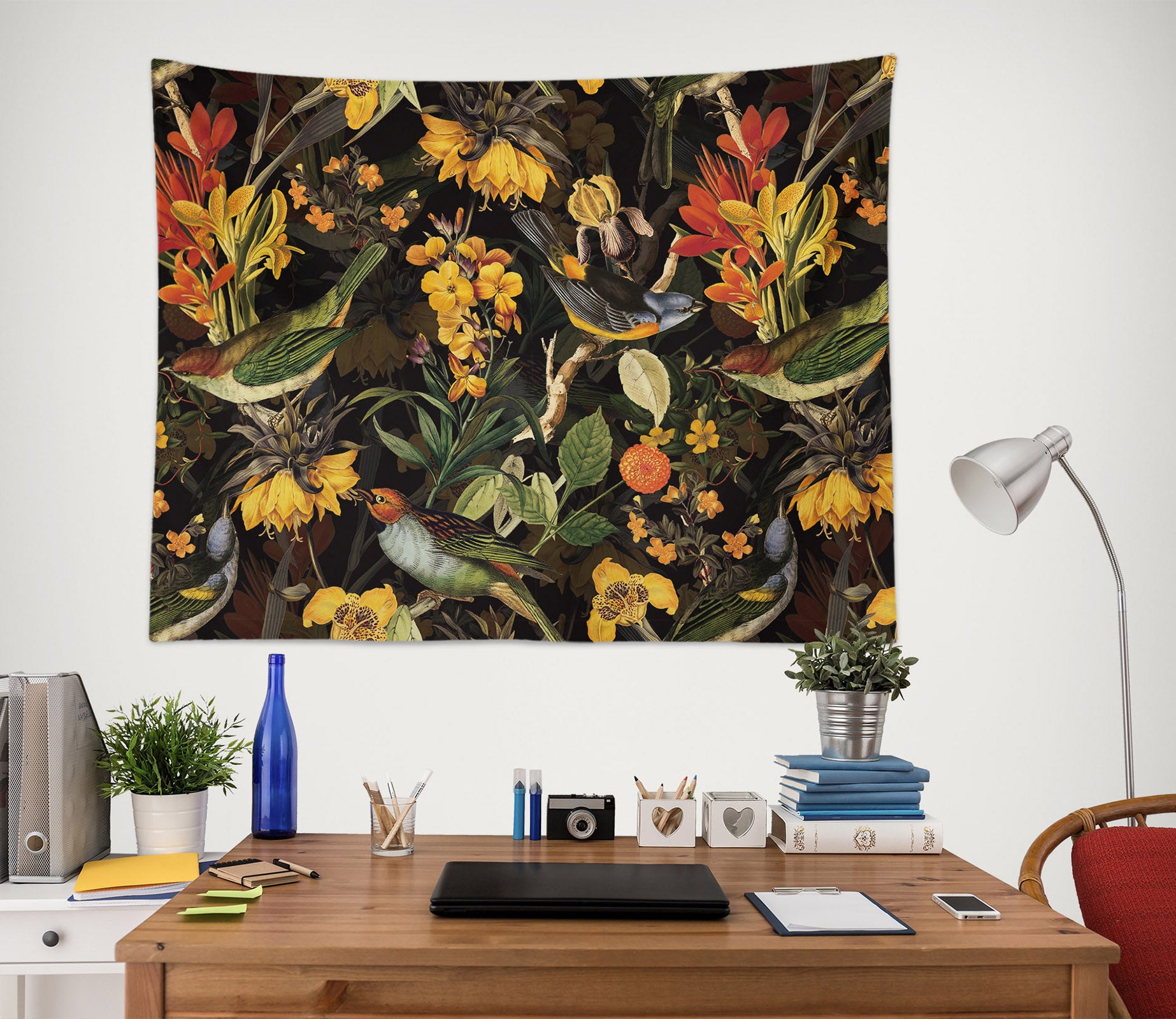 3D Flowers And Birds 919 Uta Naumann Tapestry Hanging Cloth Hang