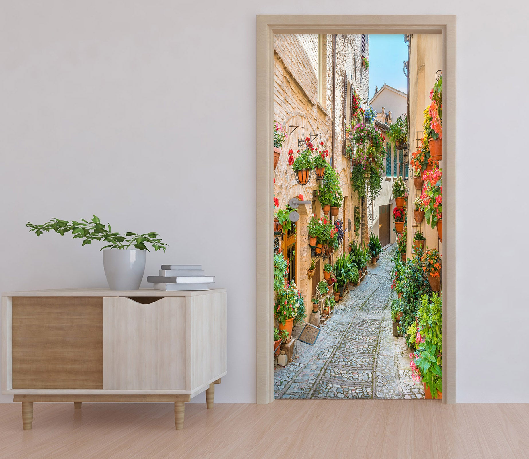 3D Flower House 22147 Door Mural