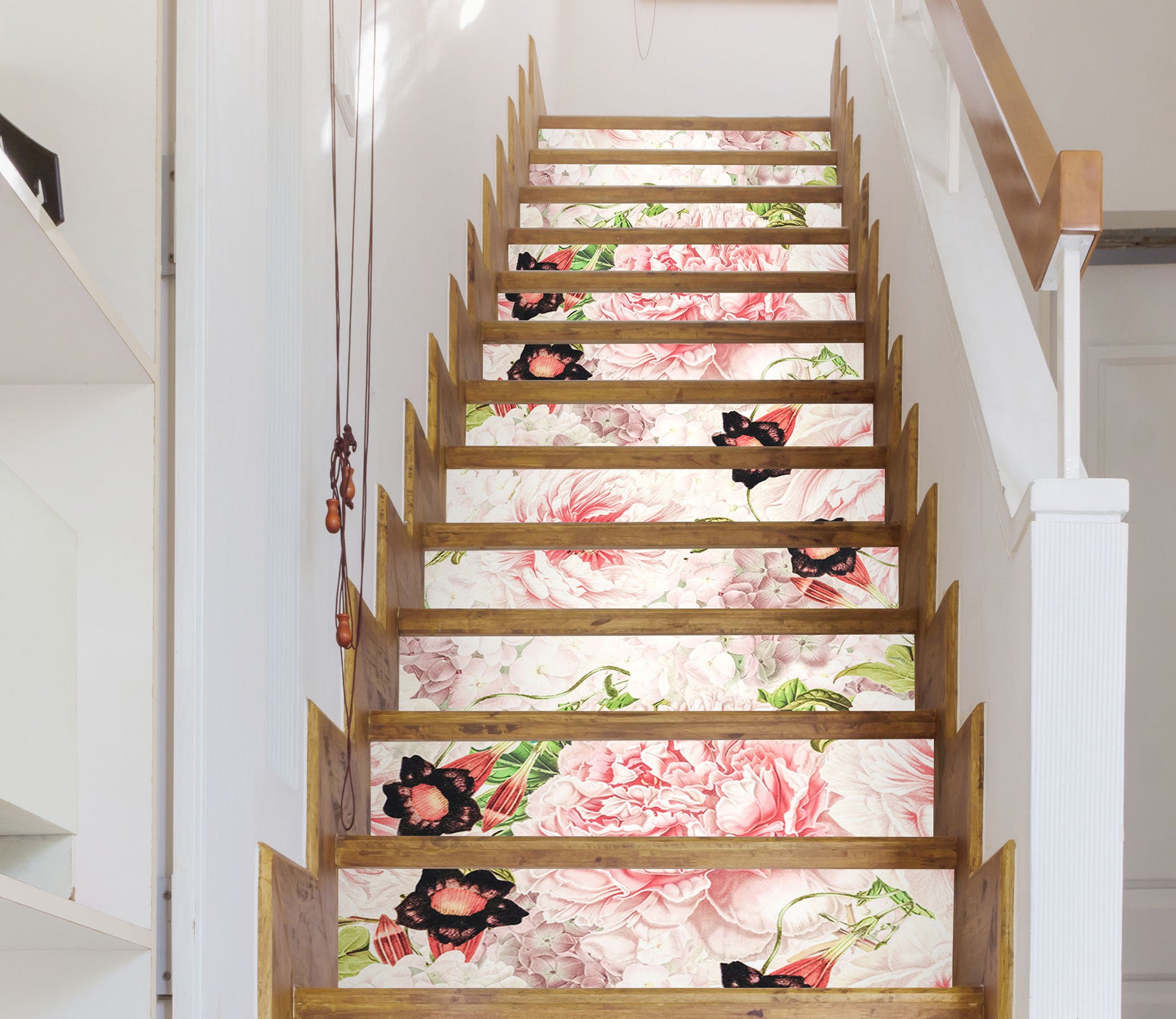 3D Flower Pattern Pink 10404 Uta Naumann Stair Risers