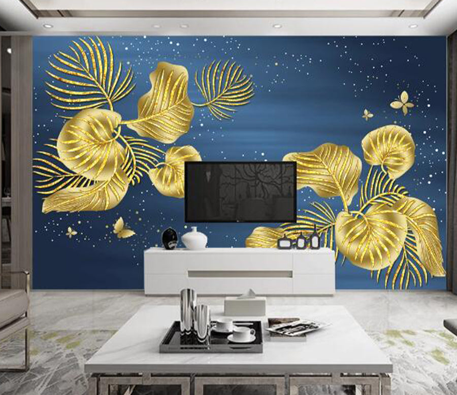 3D Golden Butterfly WC2315 Wall Murals