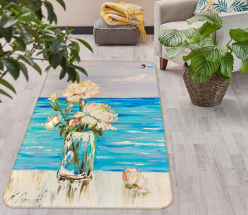 3D Blue Ocean Flower 1182 Skromova Marina Rug Non Slip Rug Mat