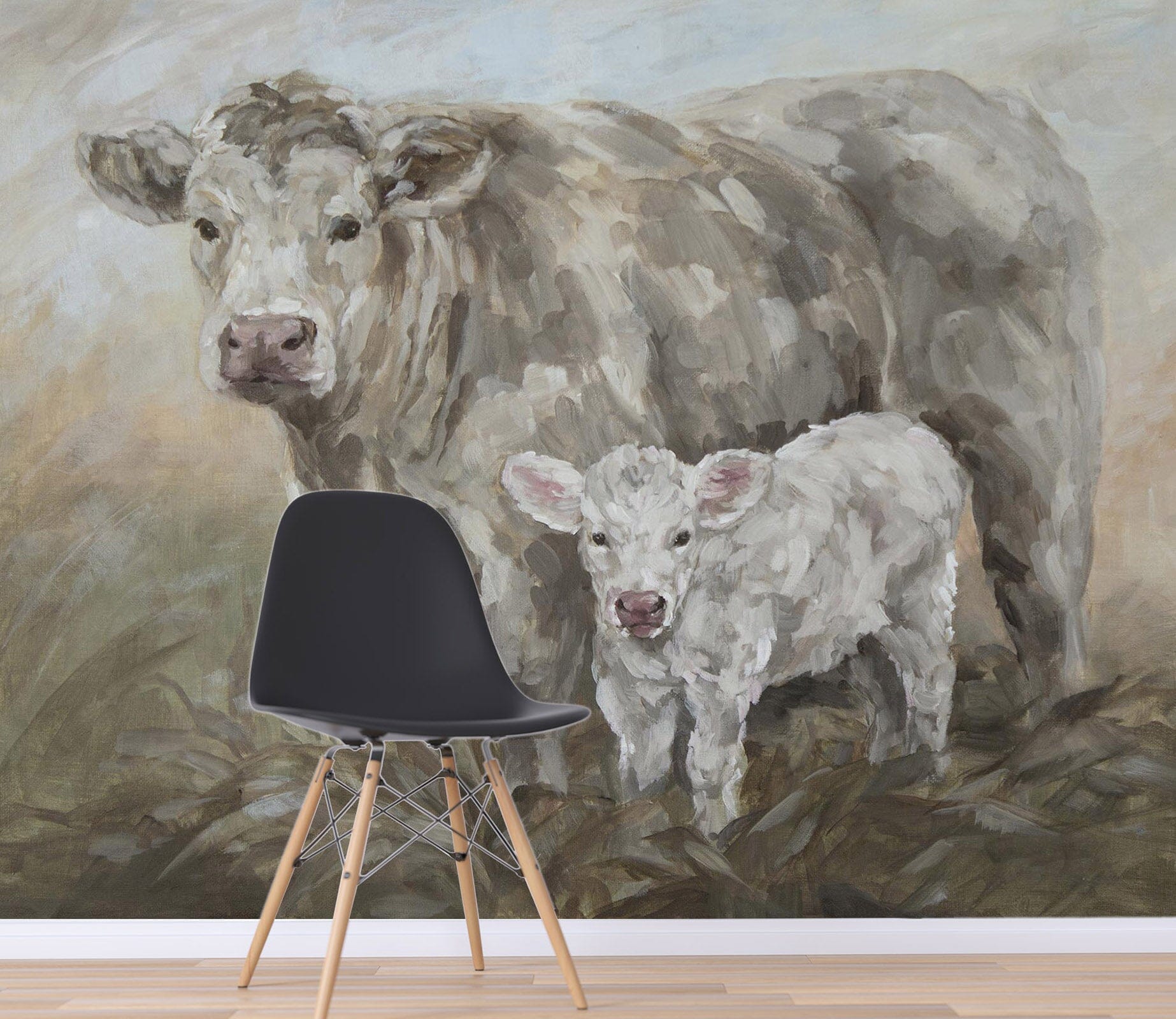 3D Cute Cow 1412 Debi Coules Wall Mural Wall Murals Wallpaper AJ Wallpaper 2 