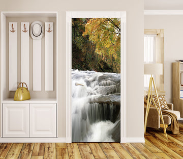 3D White Rapids 038 Door Mural