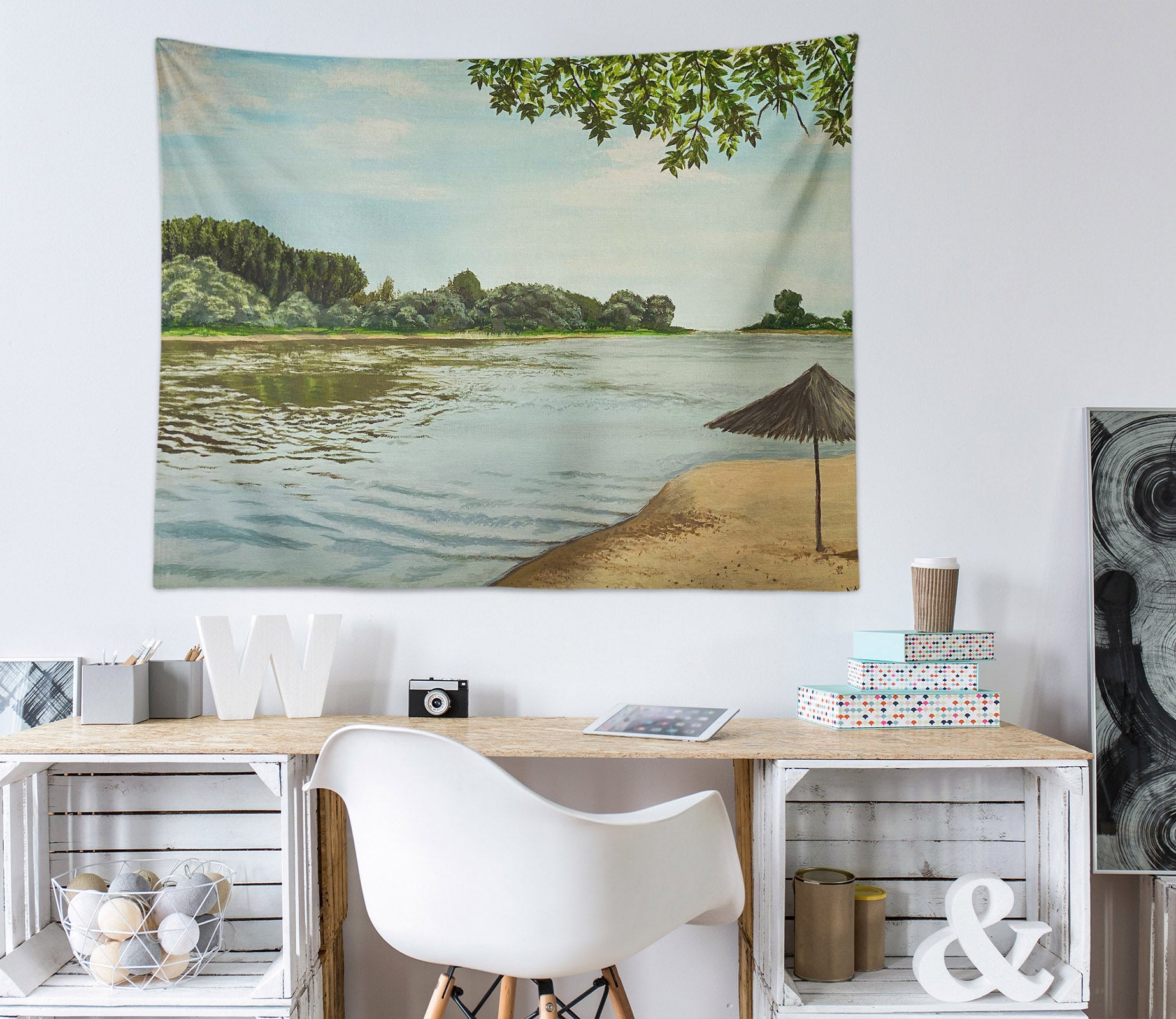 3D Seaside River 865 Marina Zotova Tapestry Hanging Cloth Hang