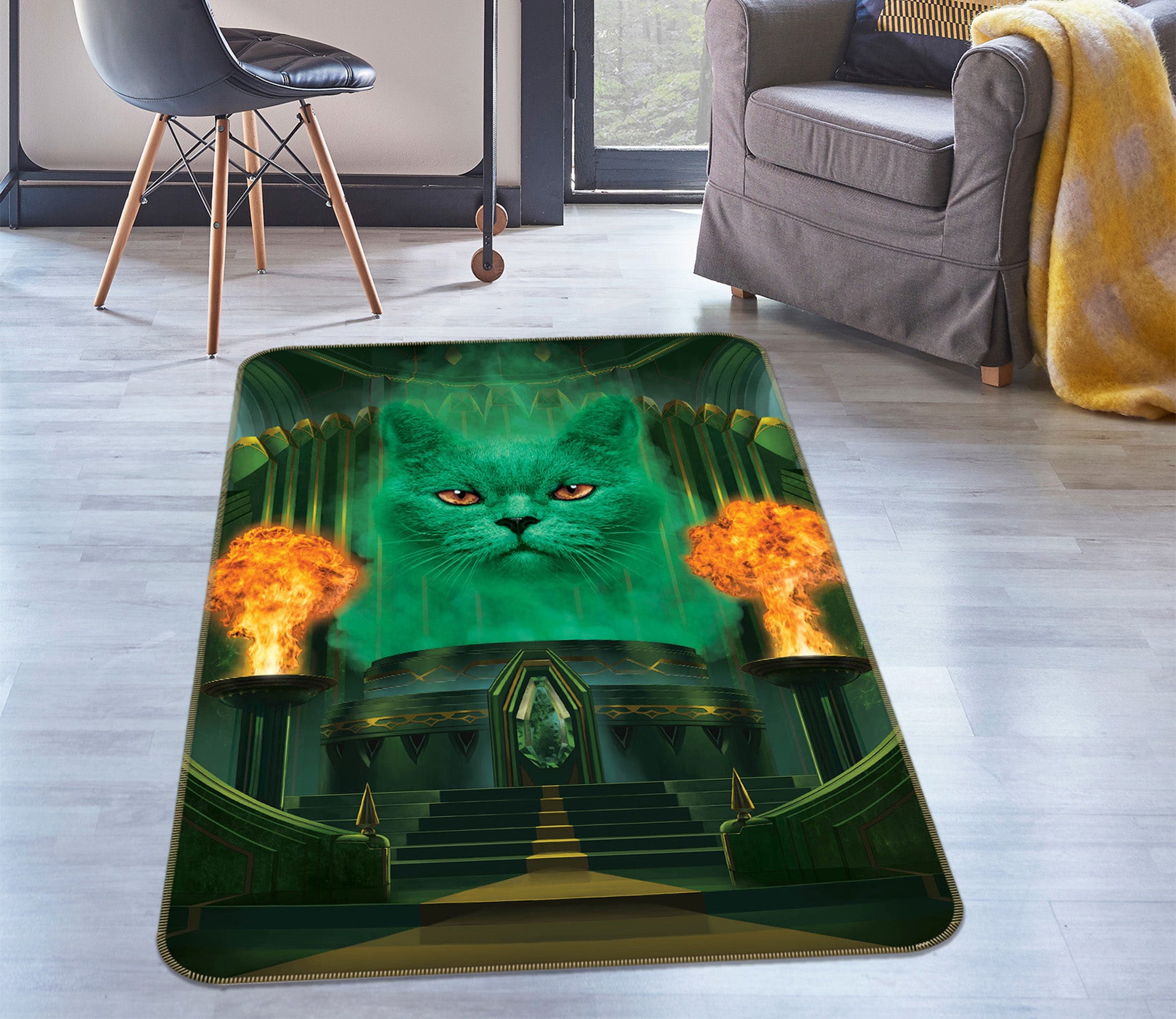 3D Cat Palace 84204 Vincent Hie Rug Non Slip Rug Mat