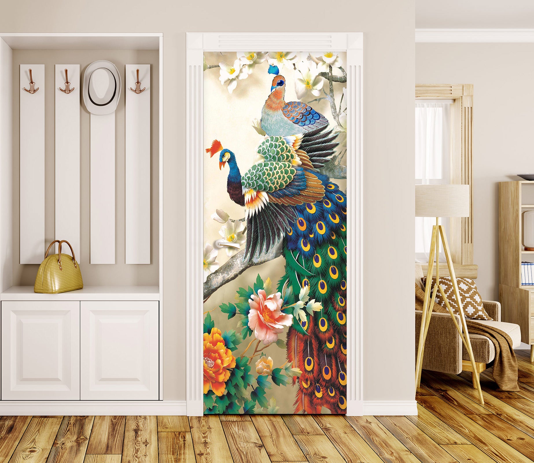 3D Peacock 24069 Door Mural