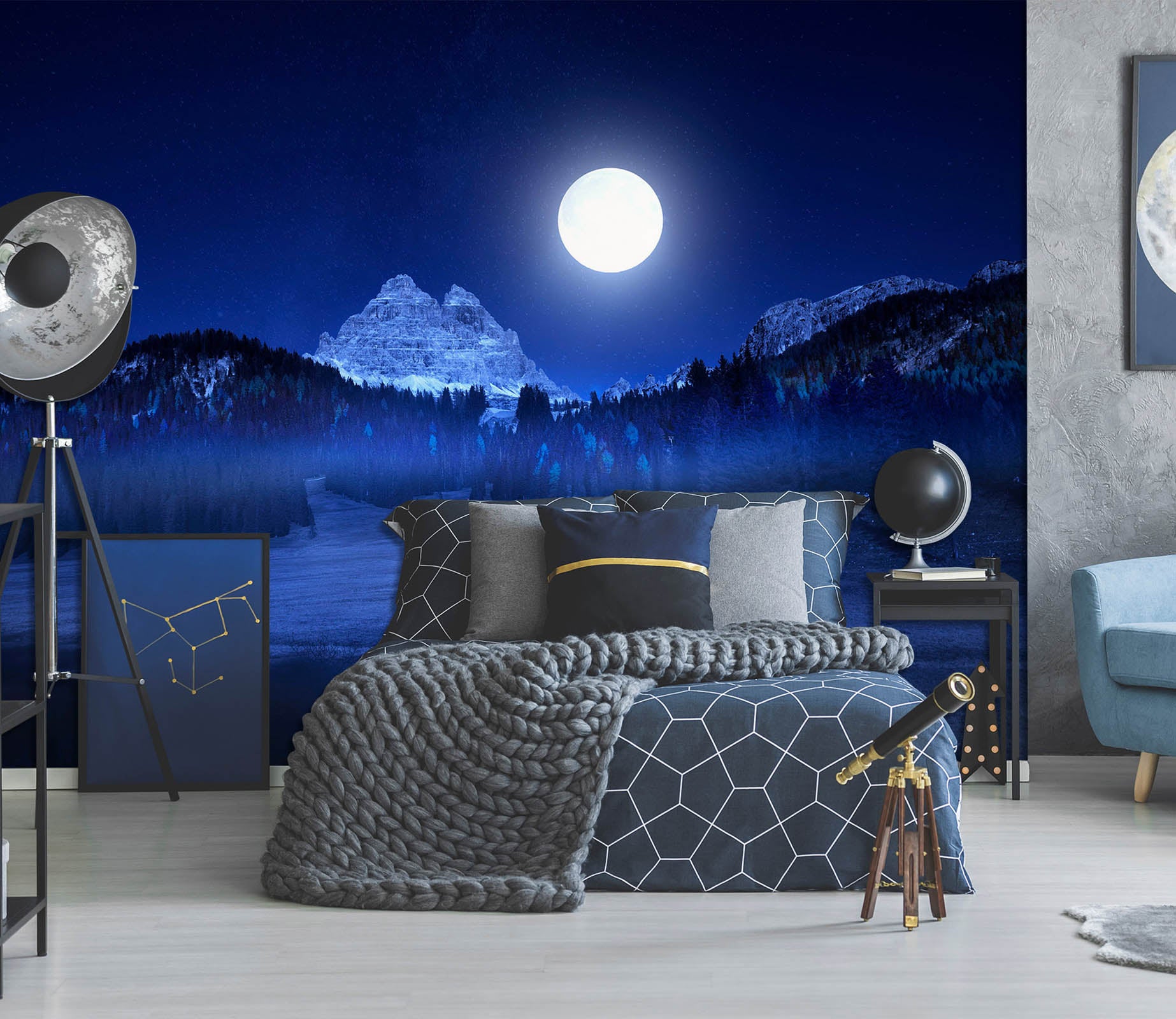 3D Moon Forest 1445 Marco Carmassi Wall Mural Wall Murals