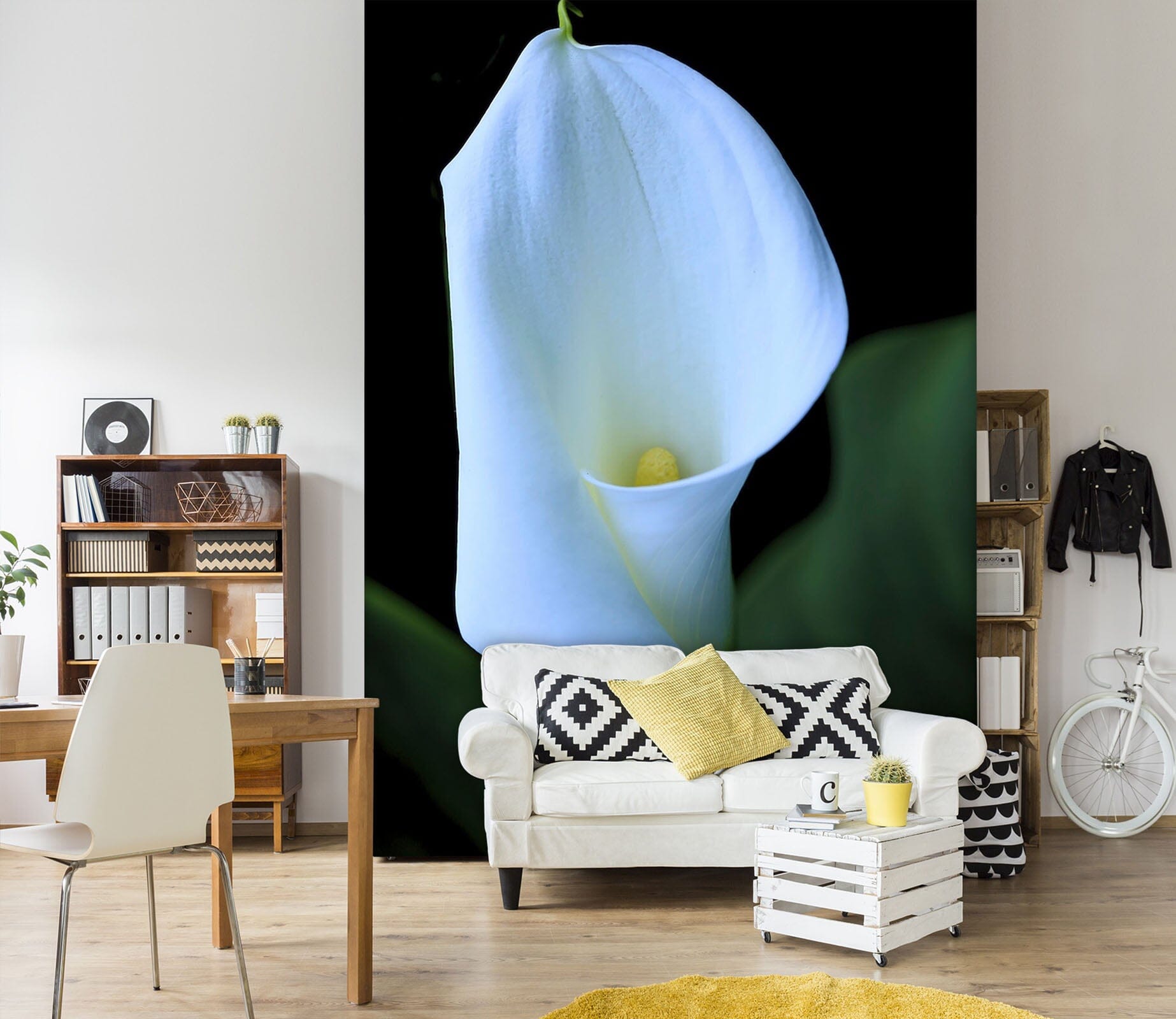 3D White Flowers 1404 Kathy Barefield Wall Mural Wall Murals Wallpaper AJ Wallpaper 2 