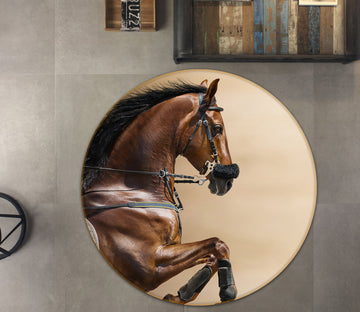 3D Horse 38029 Animal Round Non Slip Rug Mat