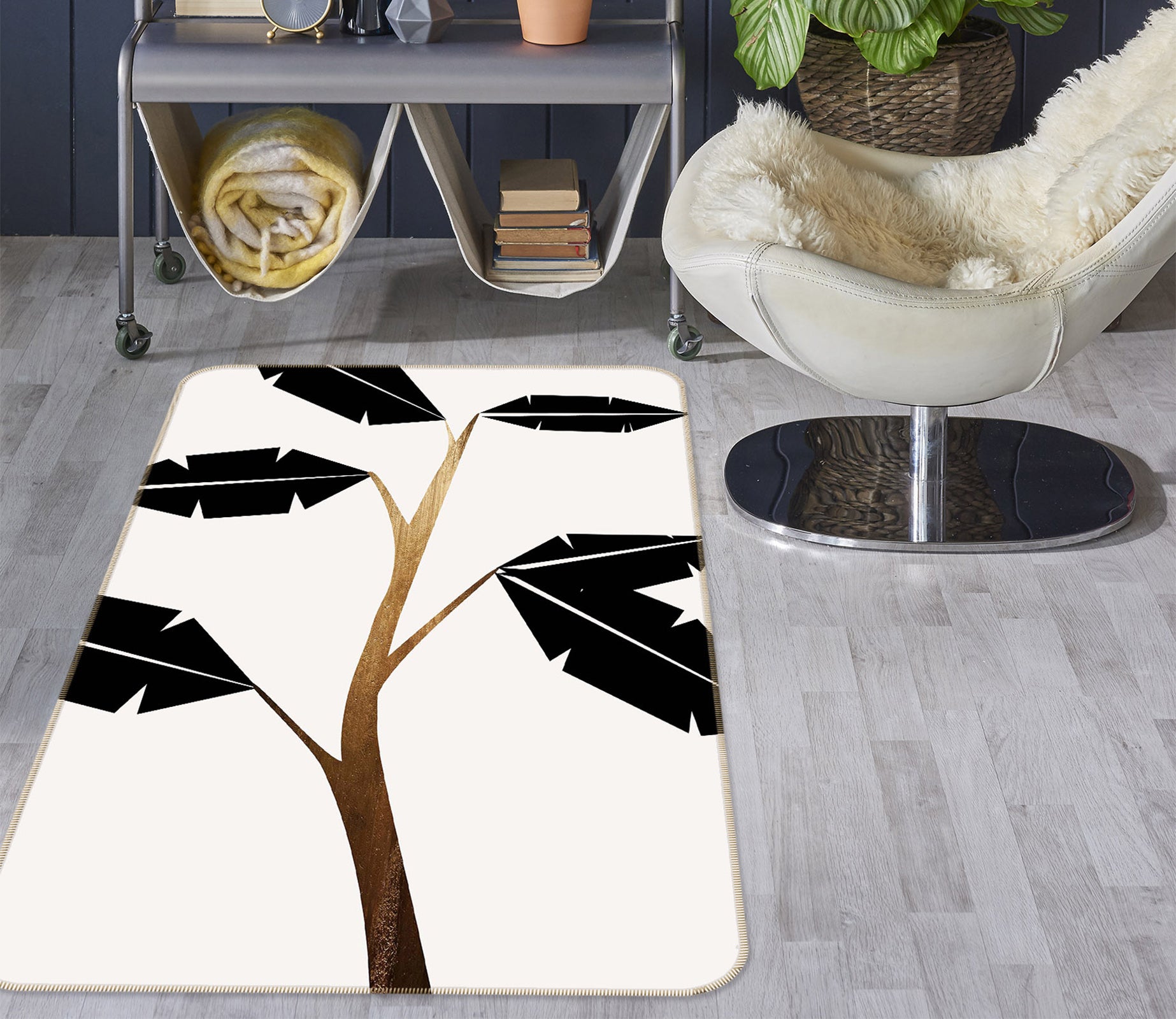 3D Leaf Shape 1011 Boris Draschoff Rug Non Slip Rug Mat