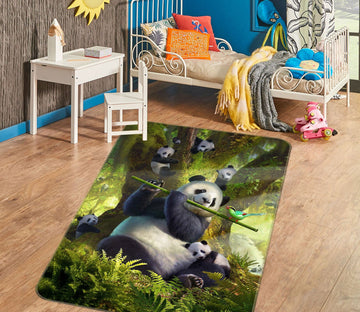 3D Panda Bear 1075 Jerry LoFaro Rug Non Slip Rug Mat Mat AJ Creativity Home 