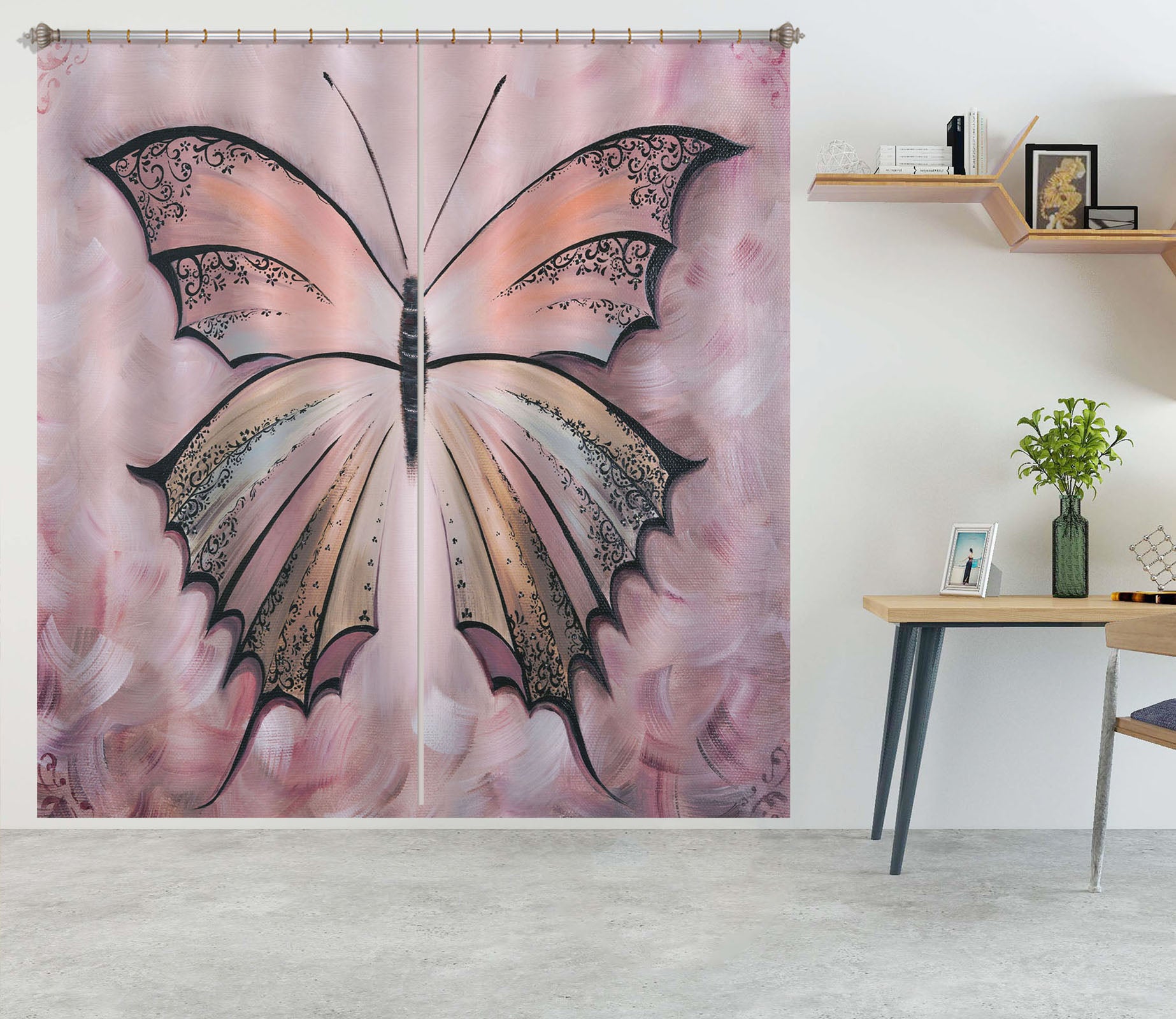 3D Butterfly Pattern 2410 Skromova Marina Curtain Curtains Drapes