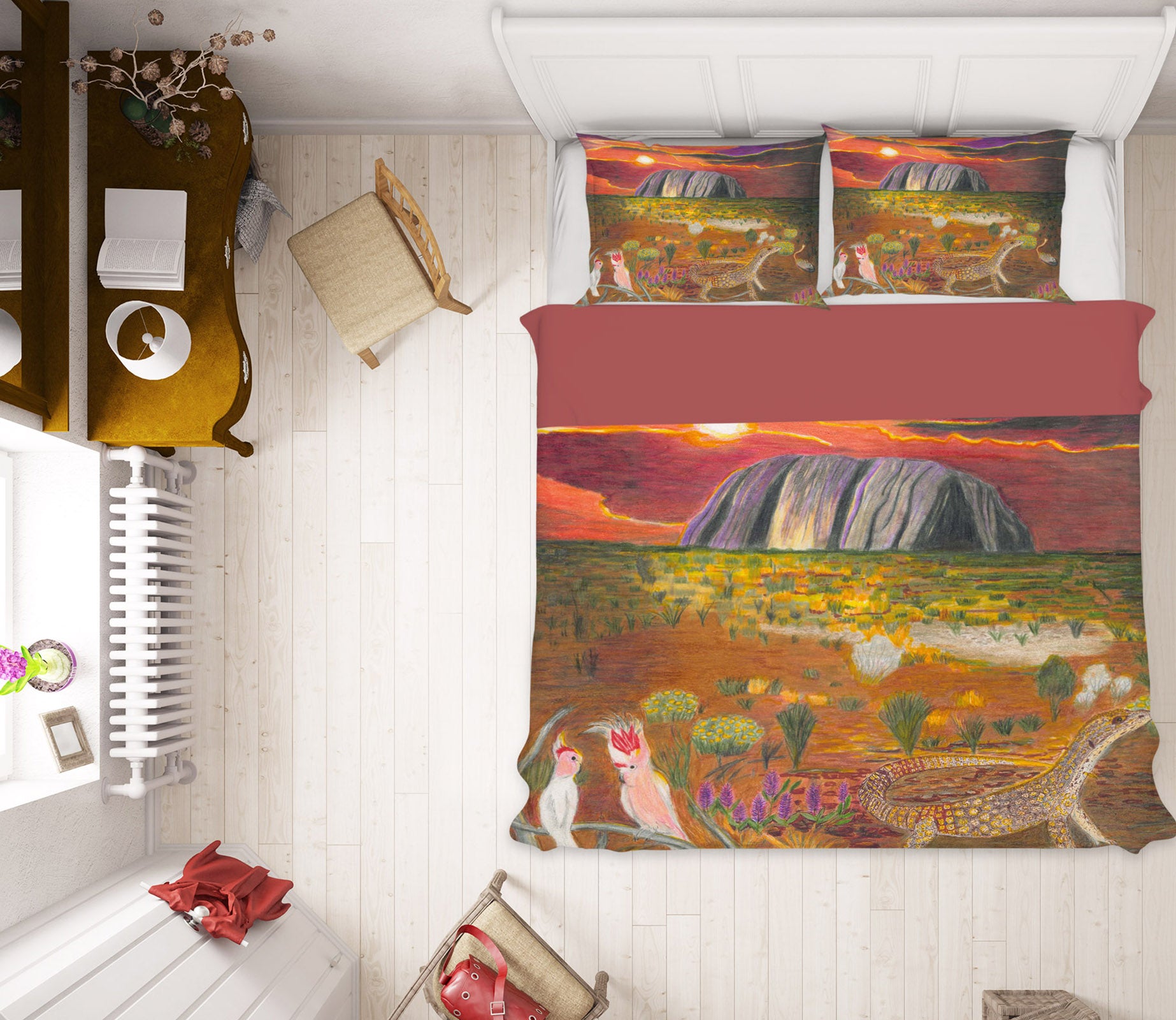 3D Sunset Waterfall 037 Michael Sewell Bedding Bed Pillowcases Quilt