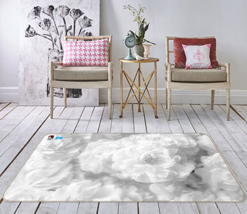 3D Gray Flower 6742 Assaf Frank Rug Non Slip Rug Mat