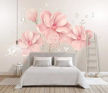 3D Pink Flowers 1733 Wall Murals Wallpaper AJ Wallpaper 2 