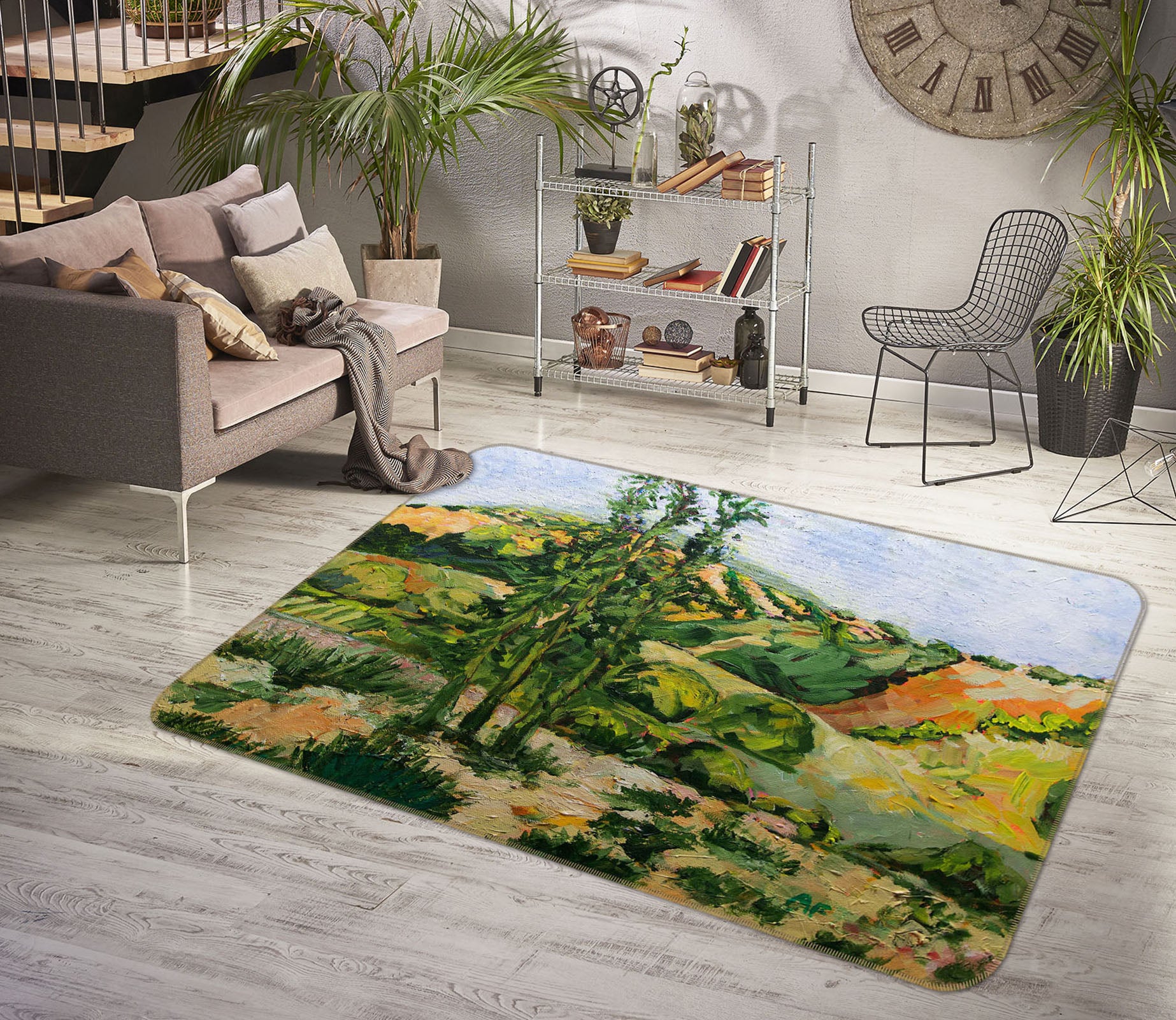 3D Valley Tree 1106 Allan P. Friedlander Rug Non Slip Rug Mat