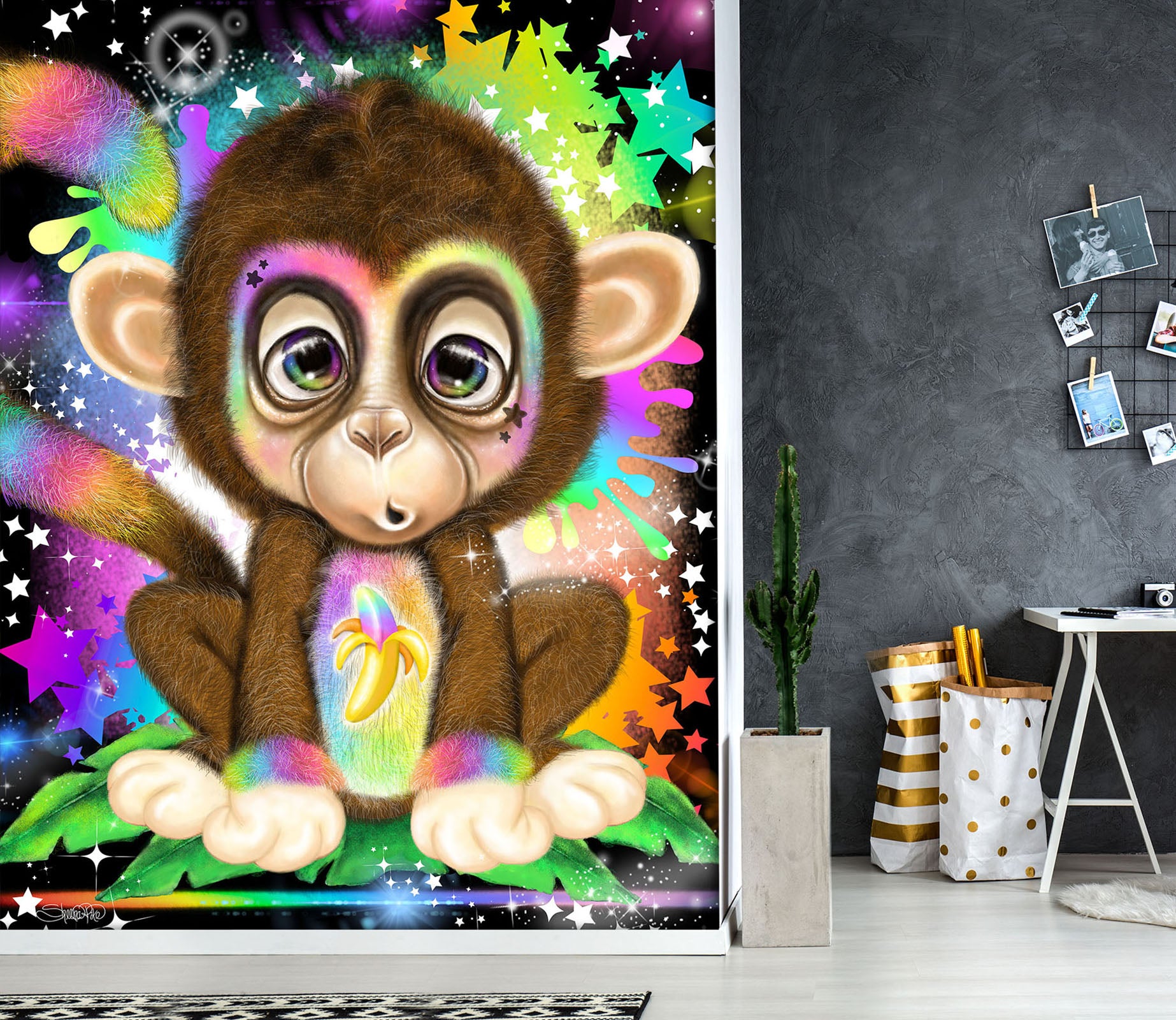 3D Cartoon Monkey 8459 Sheena Pike Wall Mural Wall Murals