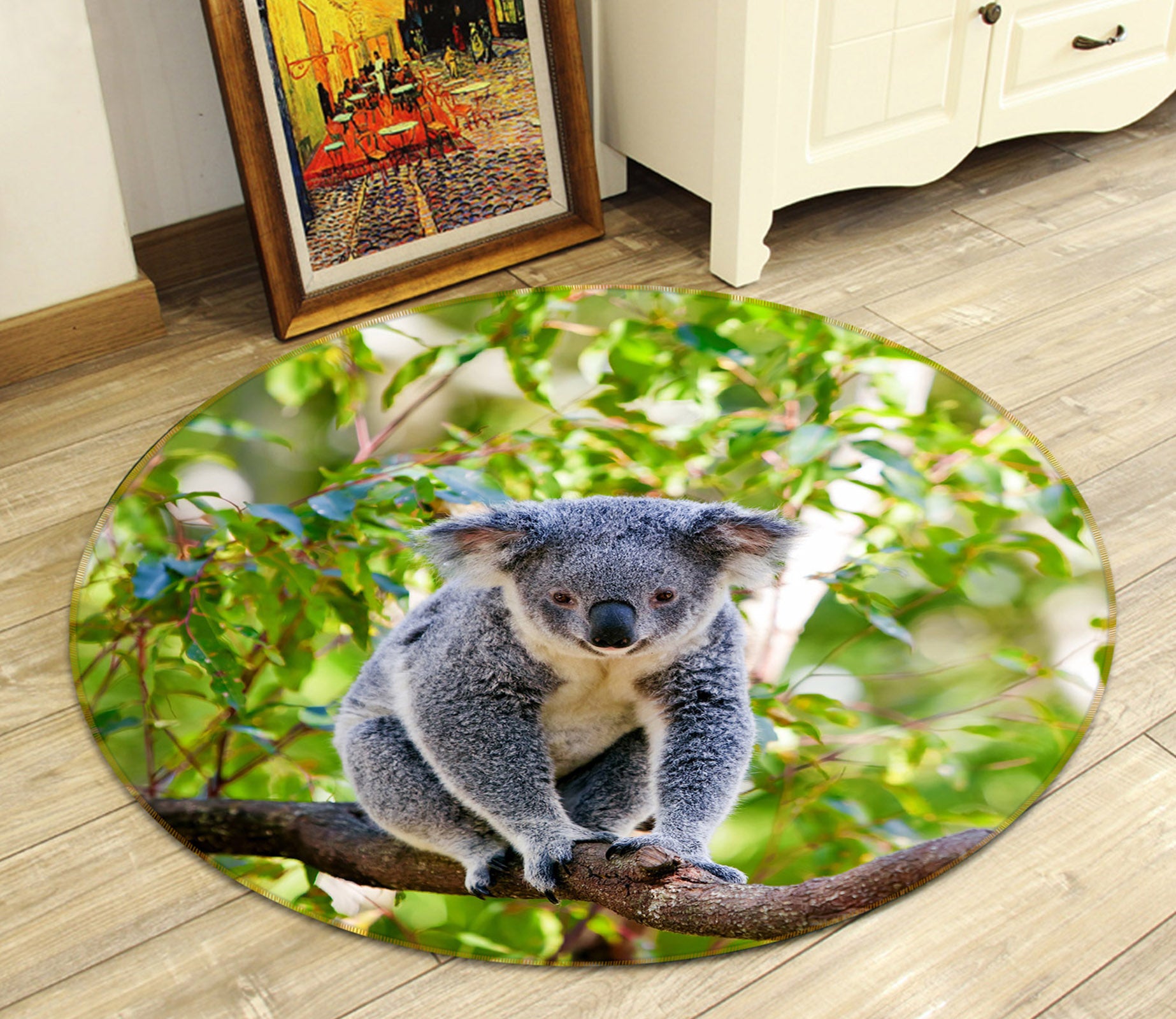 3D Koala 38081 Animal Round Non Slip Rug Mat