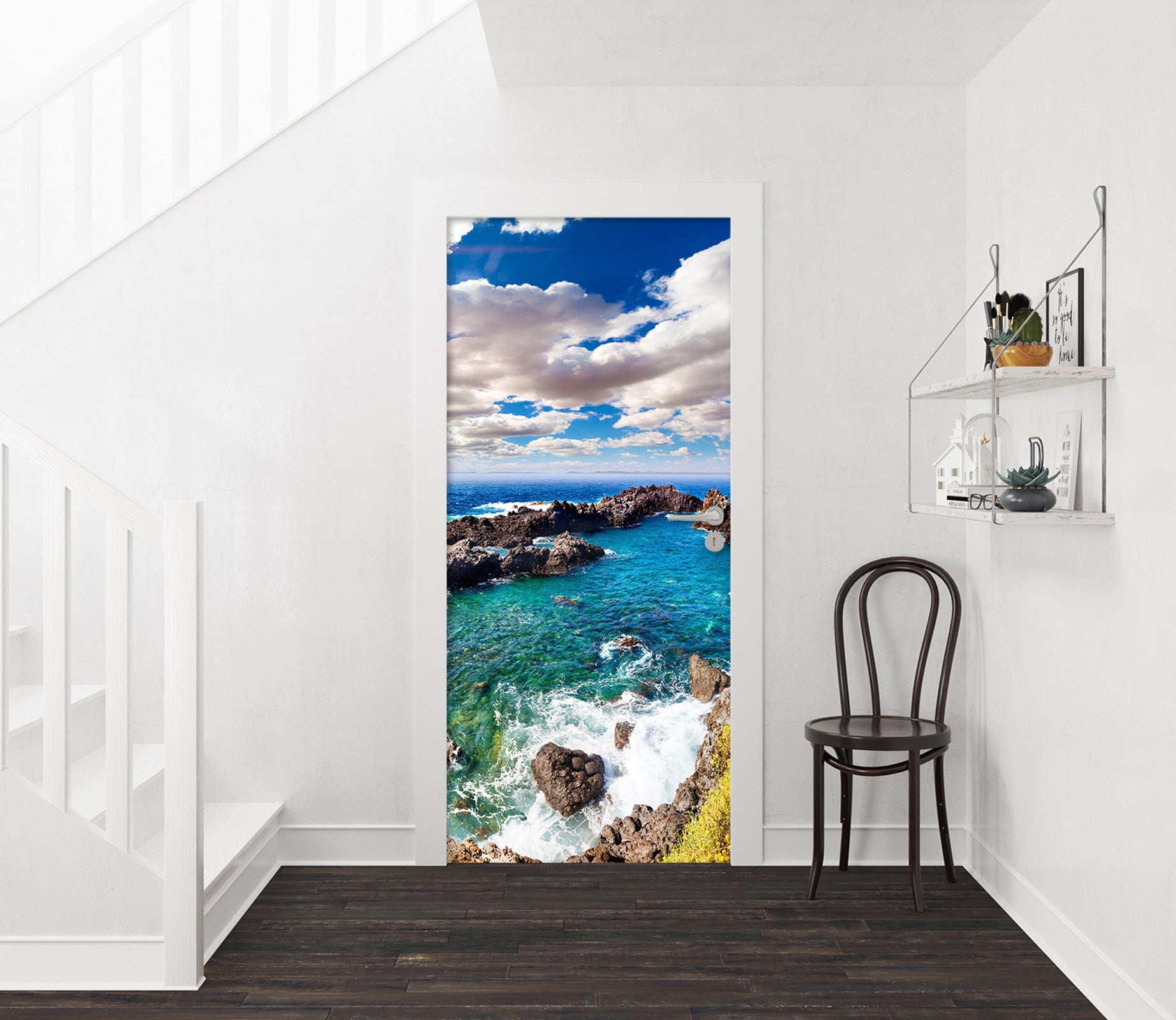 3D Seascape Stones 178 Door Mural