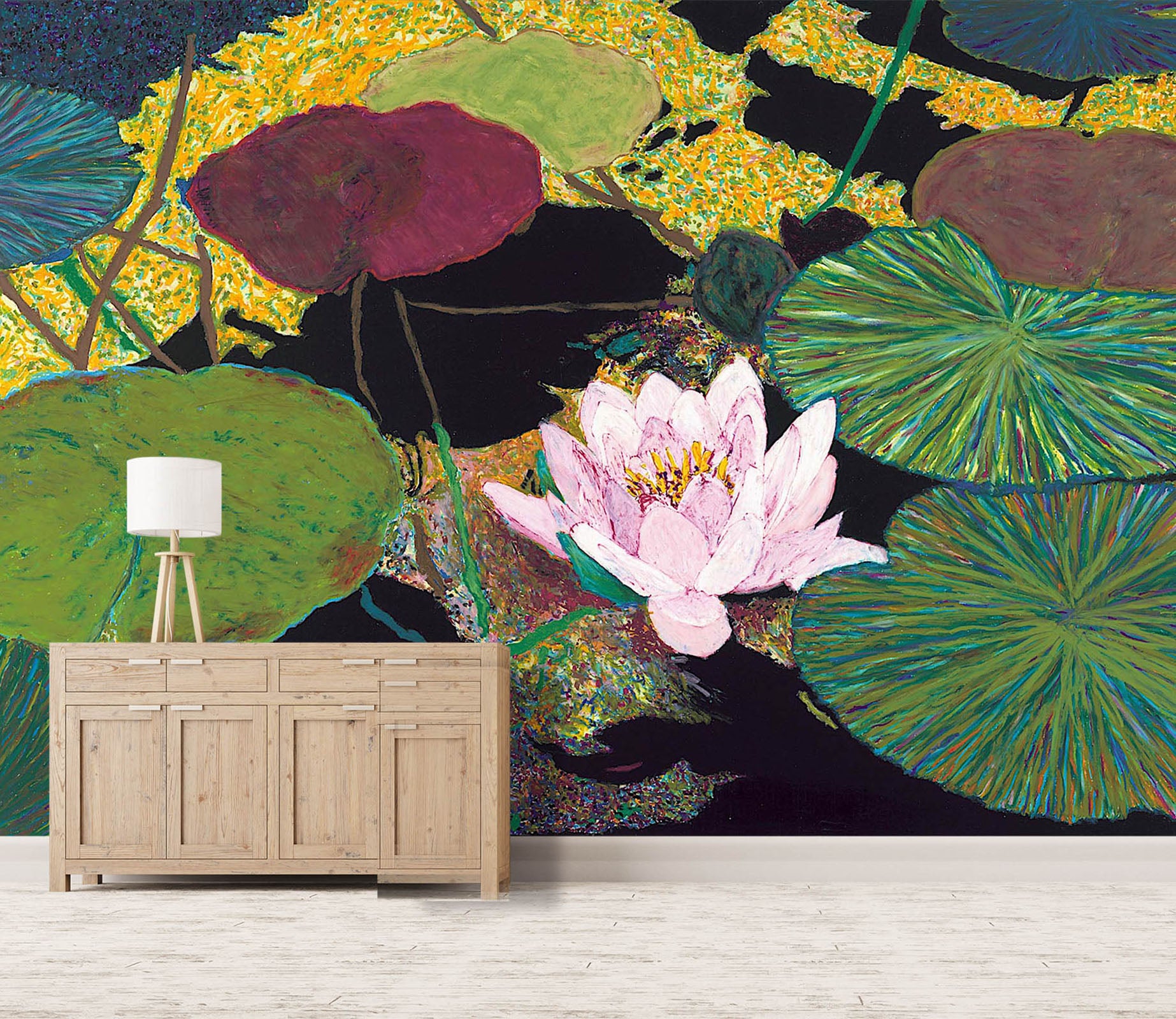 3D Autumn Lotus 250 Allan P. Friedlander Wall Mural Wall Murals