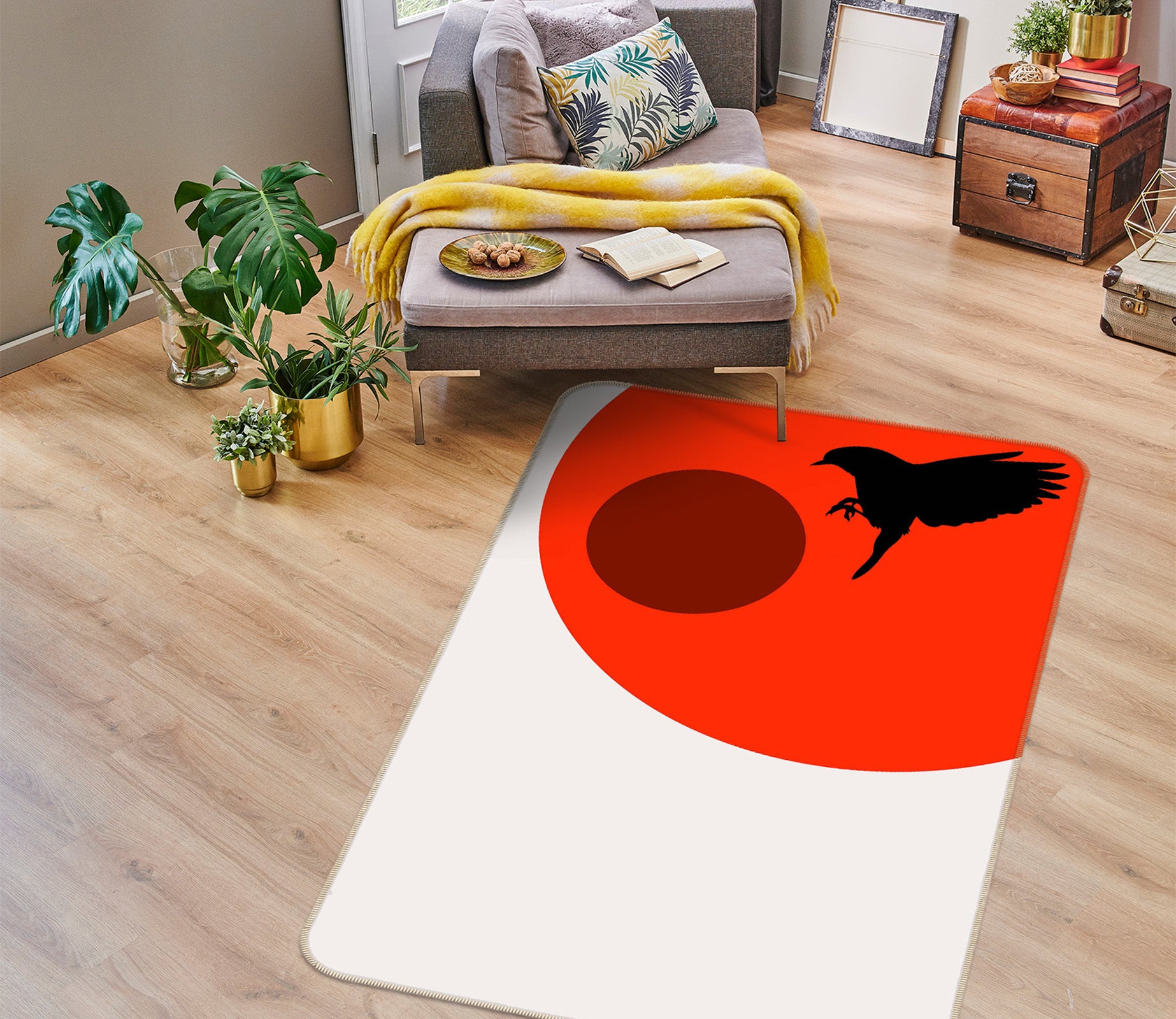 3D Sun Bird Wings 1117 Boris Draschoff Rug Non Slip Rug Mat