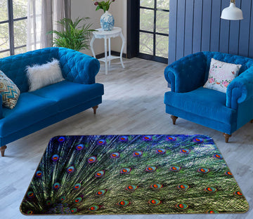 3D Peacock Feather 69004 Animal Non Slip Rug Mat