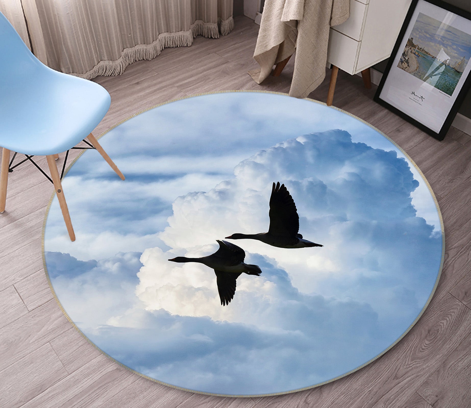 3D Goose 81289 Animal Round Non Slip Rug Mat