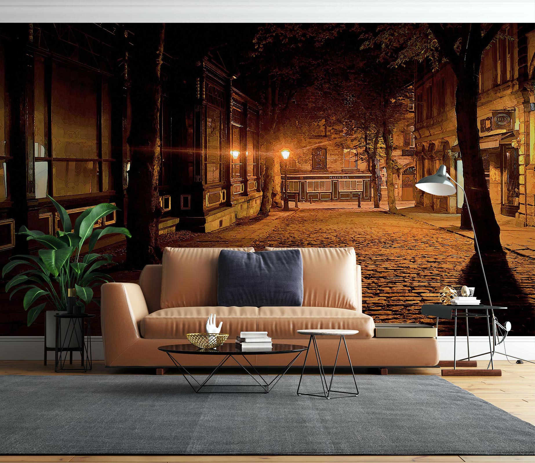 3D Night Street 9102 Alius Herb Wall Mural Wall Murals