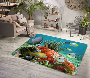 3D Seabed Fish 68187 Animal Non Slip Rug Mat