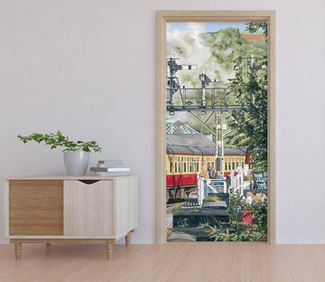 3D Mountain Tree Train 103129 Trevor Mitchell Door Mural